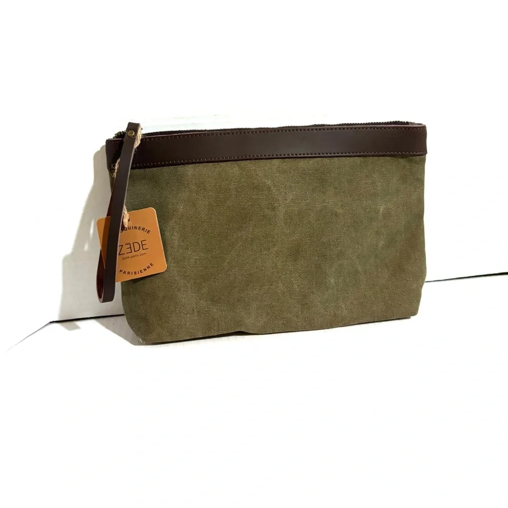 ZEDE unisex Stylish Brown Canvas Tote Bag - Picture 6 of 7